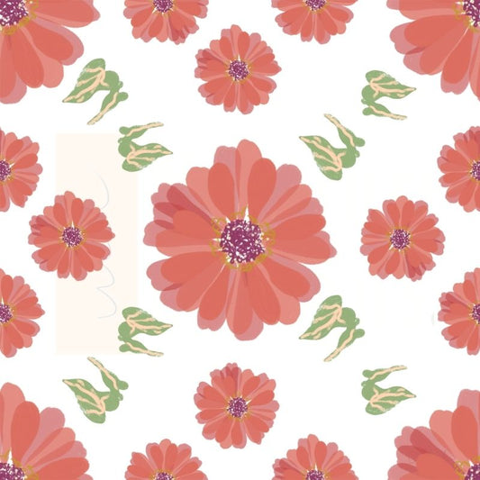 Fiery Red Zinnias Pattern